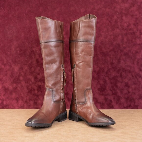 Sam Edelman Wmn Drina Brown Leather Fashion Equestrian Riding Knee Boots sz 6.5 - Picture 2 of 10